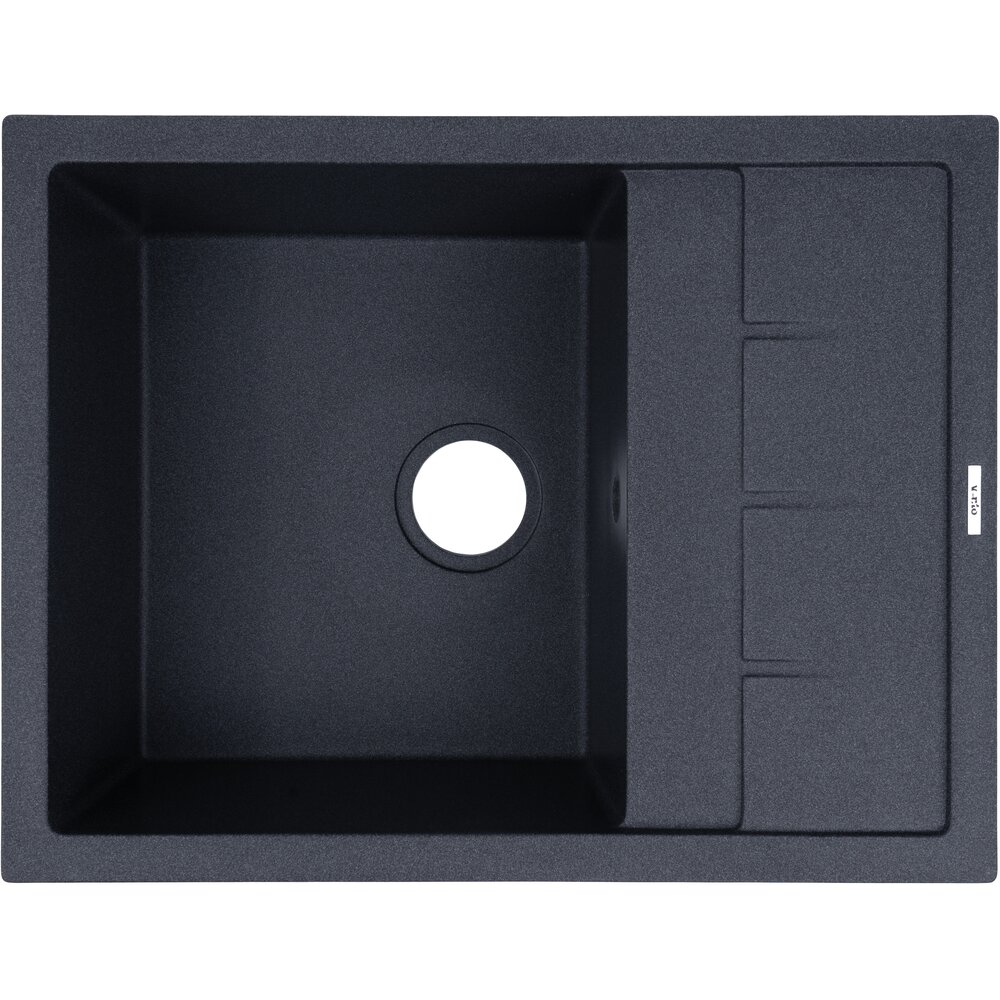 Фото - Кухонная мойка Ventolux SILVIA (BLACK MATT QUARTZ) 650х500х200