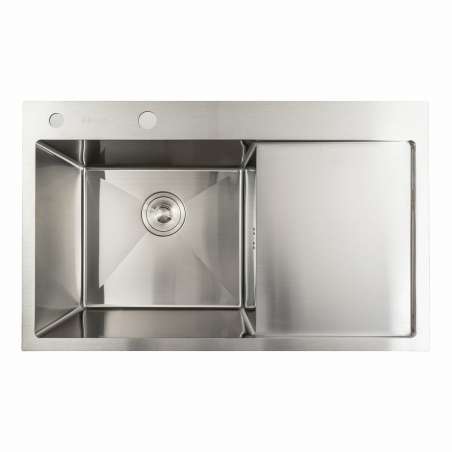 Фото - Кухонні мийки 78*48 L Мийка нержавійка Platinum Handmade (два отвори, круглий сифон 3,0/0,8)