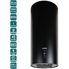 Вытяжка CILINDRO 35 BK (1200) ST MM
