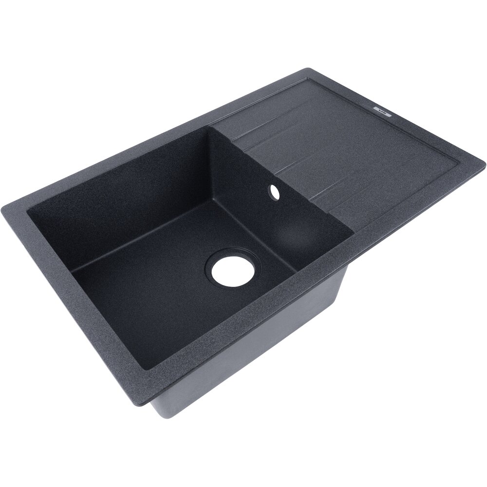 Фото - Кухонная мойка Ventolux DIAMANTE (BLACK MATT QUARTZ) 765х485х200