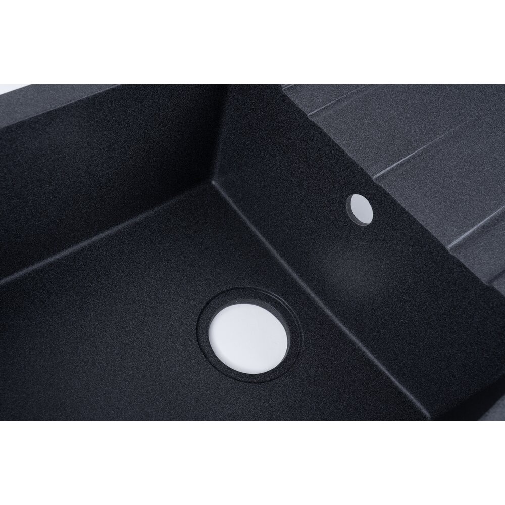 Фото - Кухонная мойка Ventolux DIAMANTE (BLACK MATT QUARTZ) 765х485х200