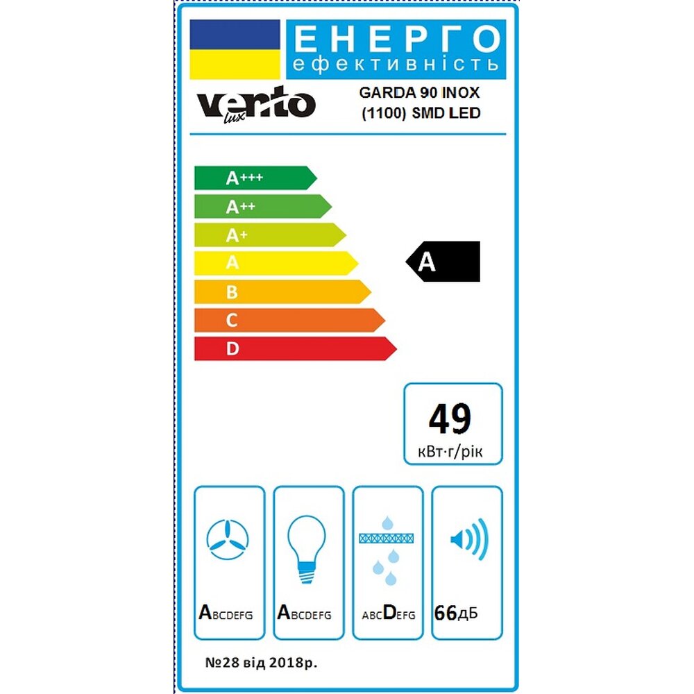 Вытяжка GARDA 90 INOX (1100) SMD LED Фото - Вытяжка GARDA 90 INOX (1100) SMD LED