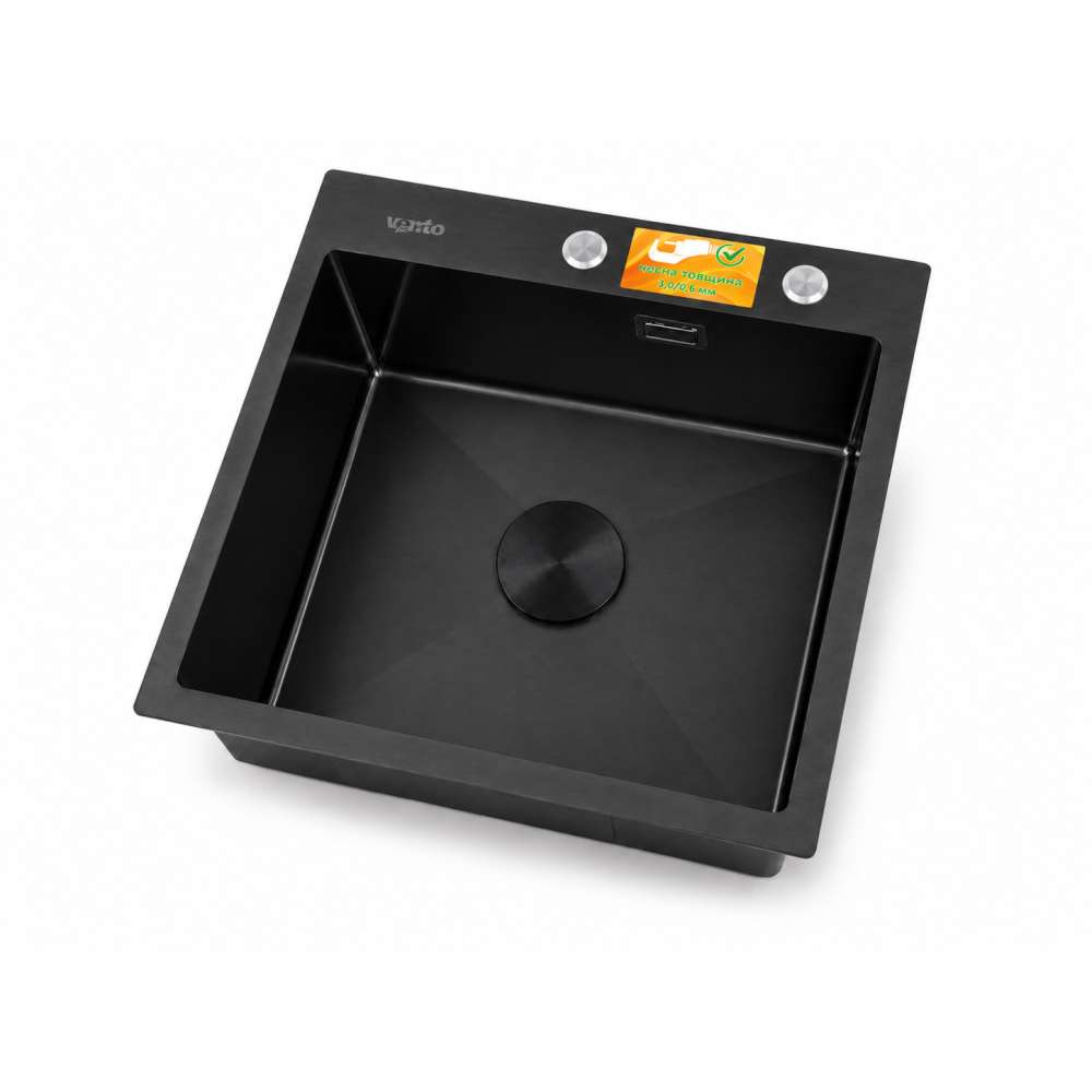Фото - Кухонна мийка Ventolux HMKS 5050 PVD BKS MC DECOR 3/0,6