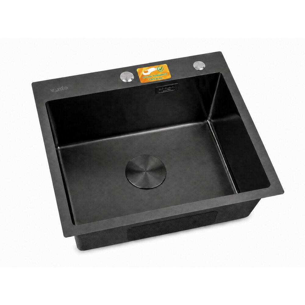 Фото - Кухонна мийка Ventolux HMKS 5448 PVD BK 3/0,6