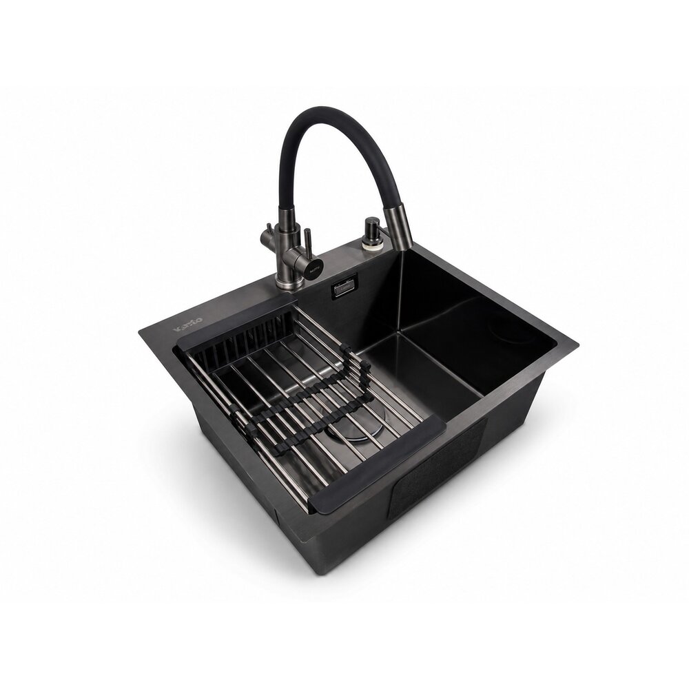 Фото - Кухонна мийка Ventolux HMKS 5448 PVD BK 3/0,8