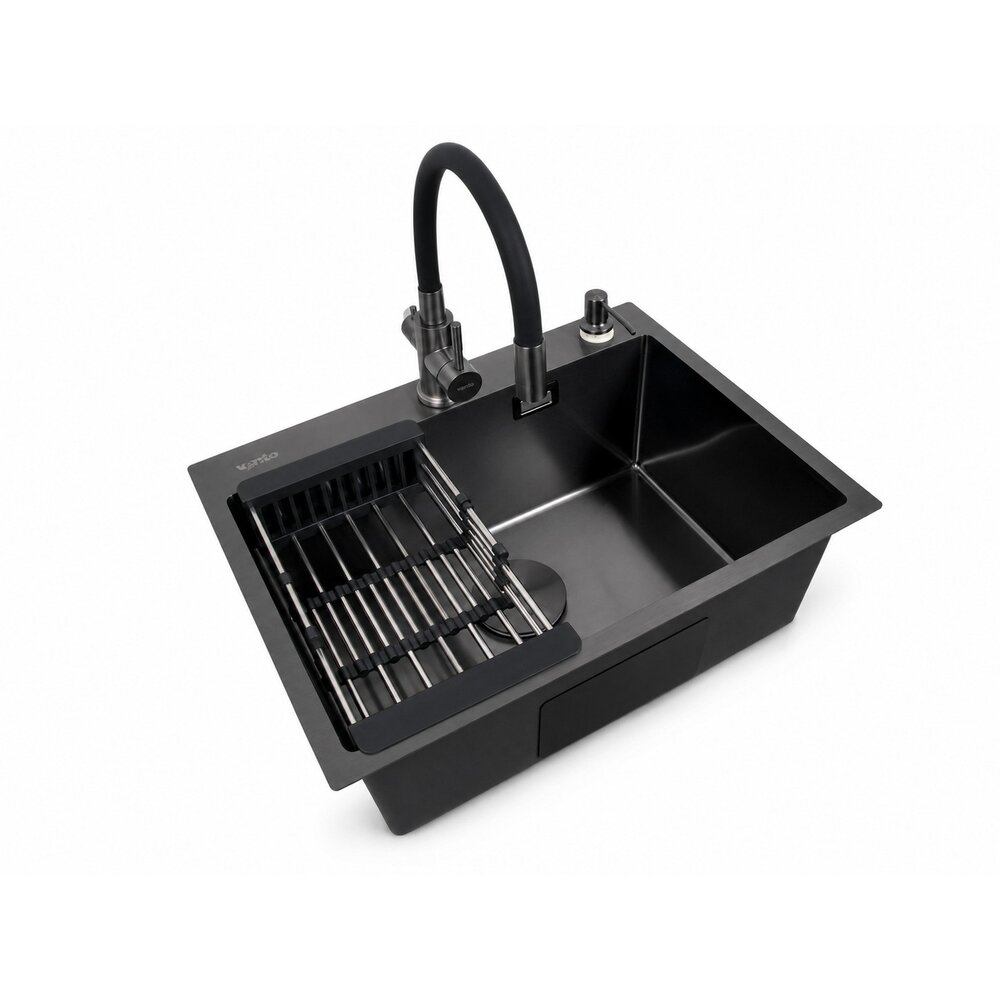Фото - Кухонна мийка Ventolux HMKS 6045 PVD BK 3/0,8
