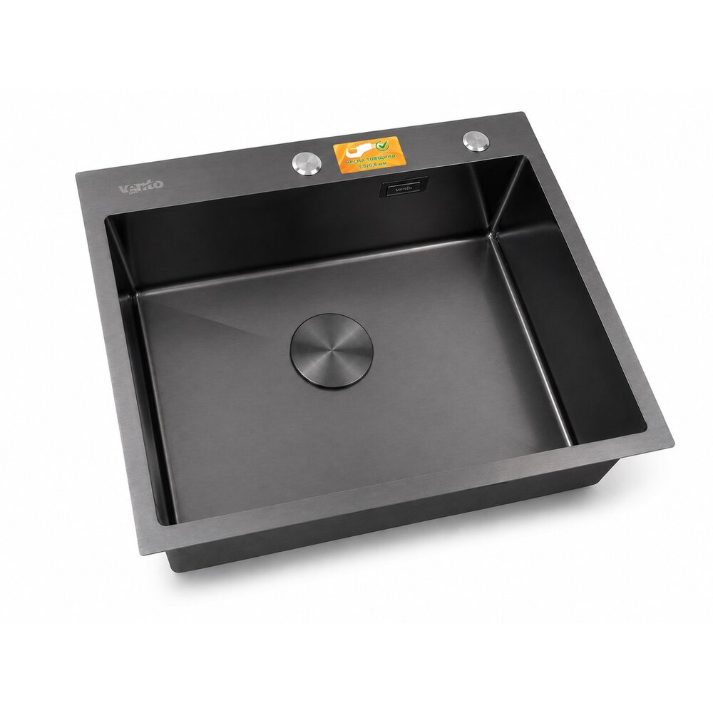 Фото - Кухонна мийка Ventolux HMKS 6050 PVD BK 3/0,8