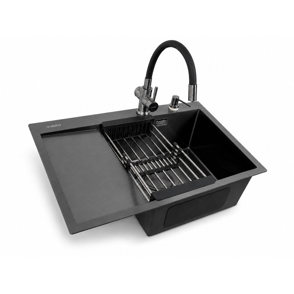 Фото - Кухонна мийка Ventolux HMKS RW 6550 PVD BK 3/0,8