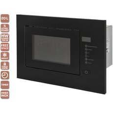 Мікрохвильові печі MWBI 20 G BK TC FS Мікрохвильові печі MWBI 20 G BK TC FS