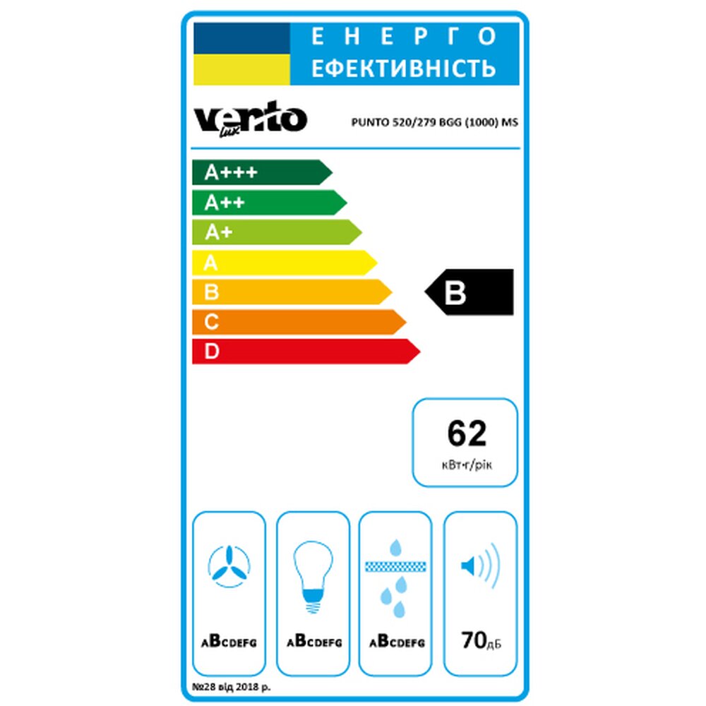 Фото - Витяжка PUNTO 520/279 BGG (1000) TRC MS