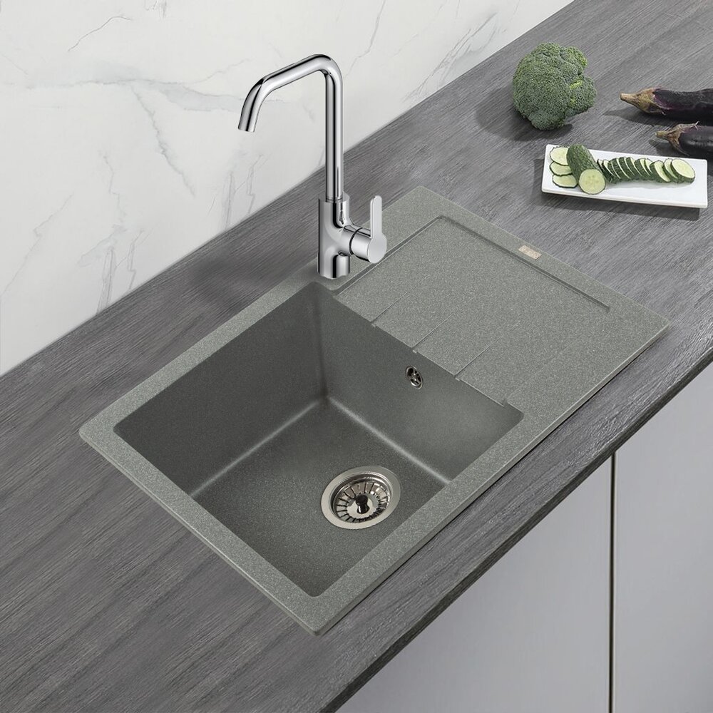 Кухонные мойки SILVIA (GRAY QUARTZ) 610х495х210 Фото - Кухонные мойки SILVIA (GRAY QUARTZ) 610х495х210