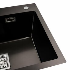 Кухонні мийки 58*43 Мийка PVD чорна Platinum Handmade HSBB (квадратний сифон,3.0/1.0) Кухонні мийки 58*43 Мийка PVD чорна Platinum Handmade HSBB (квадратний сифон,3.0/1.0)