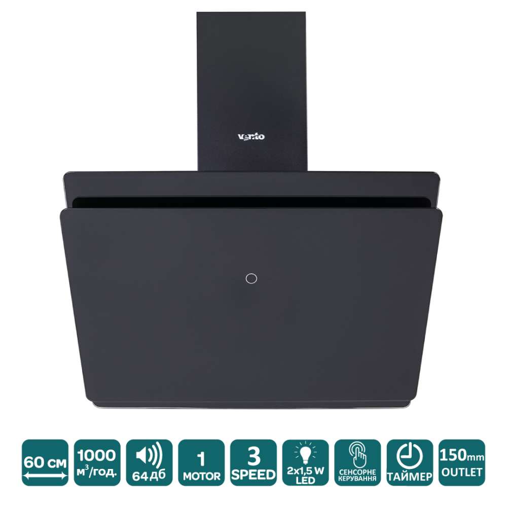 Фото - Вытяжка TOSCANA 60 BK (1000) TC