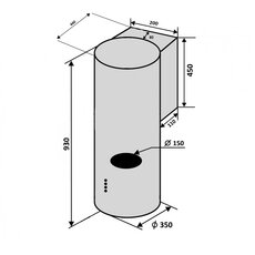 Вытяжка CILINDRO 35 BK (1200) ST MM