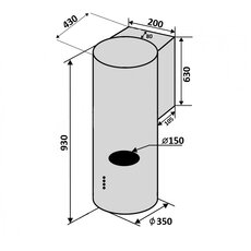 Вытяжка CILINDRO 35 BK (1200) TRC MM