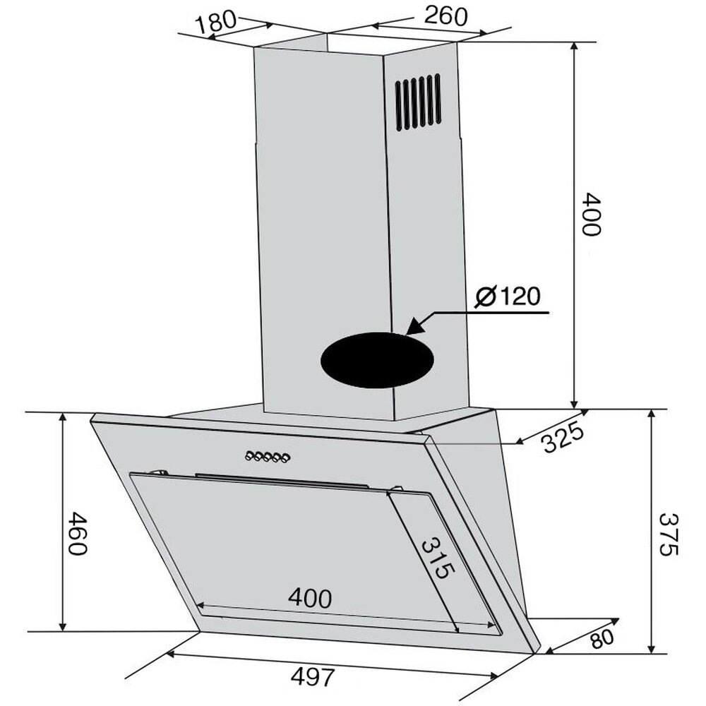 Вытяжка FIORE 50 WH (750) PB Фото - Вытяжка FIORE 50 WH (750) PB