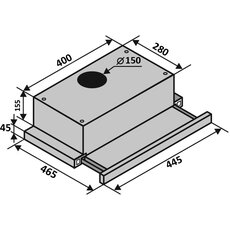 Вытяжка GARDA 45 BK (700) LED 2S