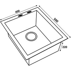 Кухонная мойка Ventolux HMKS 4050 PVD BK 3/0,8