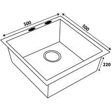 Кухонная мойка Ventolux HMKS 5050 PVD BK 3/0,6