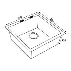 Кухонная мойка Ventolux HMKS 5050 PVD BKS 3/0,6