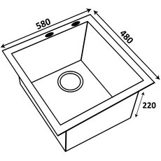 Кухонная мойка Ventolux HMKS 5848 PVD BK 3/0,8