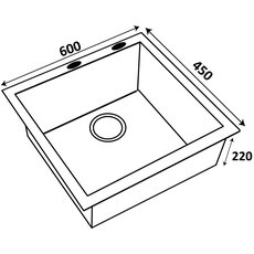 Кухонная мойка Ventolux HMKS 6045 PVD BK 3/0,8