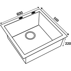 Кухонная мойка Ventolux HMKS 6050 PVD BK 3/0,8
