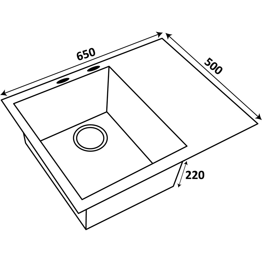 Фото - Кухонна мийка Ventolux HMKS LW 6550 PVD BK 3/0,8