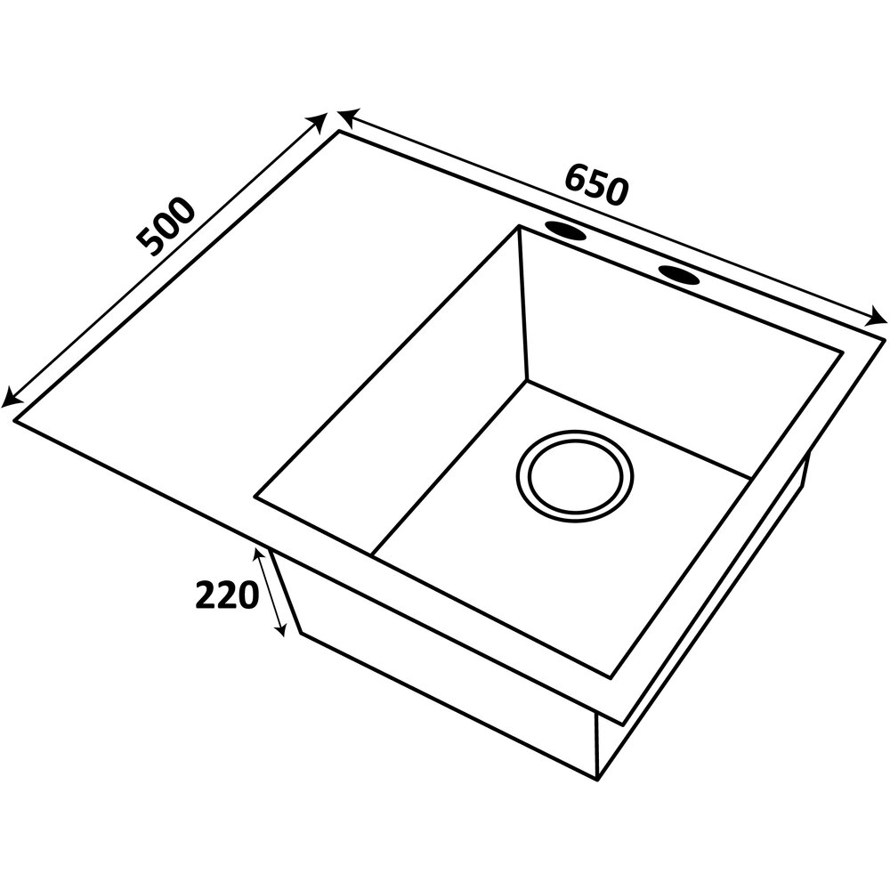 Фото - Кухонна мийка Ventolux HMKS RW 6550 PVD BK 3/0,8