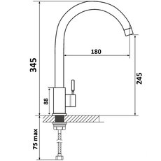 Змішувач Ventolux KF02 PVD BK Змішувач Ventolux KF02 PVD BK