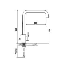 Змішувач Ventolux KF03 PVD BK