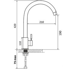 Смеситель Ventolux KFPFH05 PVD BK 2F