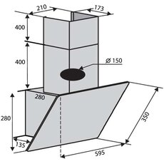 Вытяжка MODENA 60 BK (950) TC