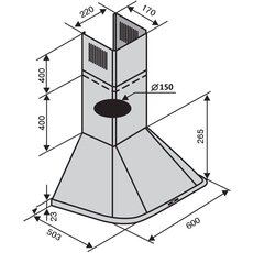 Витяжка MONACO 60 INOX (800)