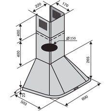 Витяжка MONACO 60 INOX (1000)