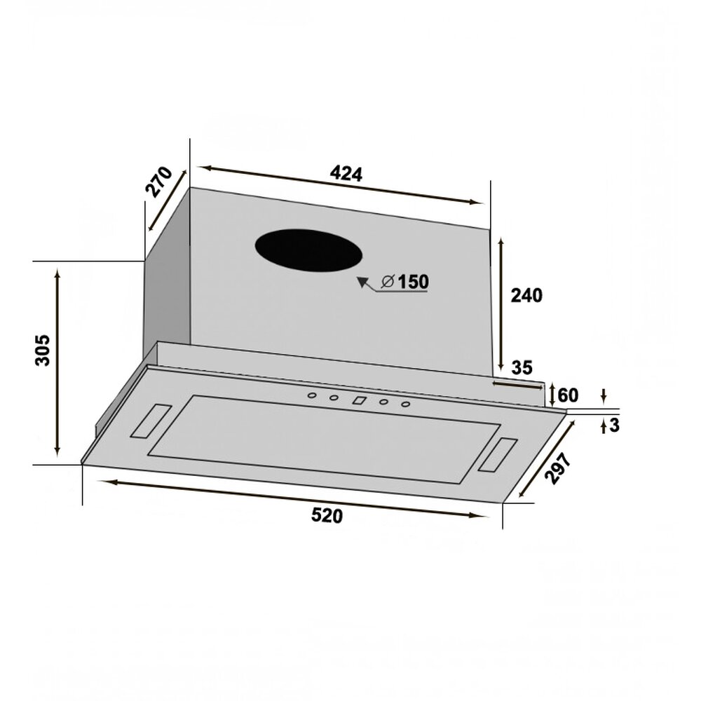 Фото - Витяжка PUNTO 52 BG (1400) TC MS FLED JET