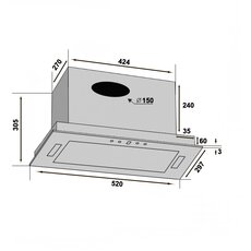 Витяжка PUNTO 52 BG (1400) TC MS FLED JET