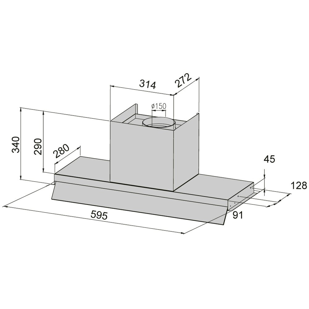 Фото - Вытяжка PUNTOLUX 60 BK BG (1200) TRC