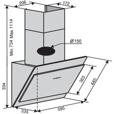 Вытяжка TOSCANA 60 BK (1000) TRC MM