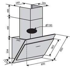 Витяжка TOSCANA 90 BK (1000) TRC MM