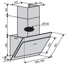 Витяжка VIENNA 50 BK (800) TC