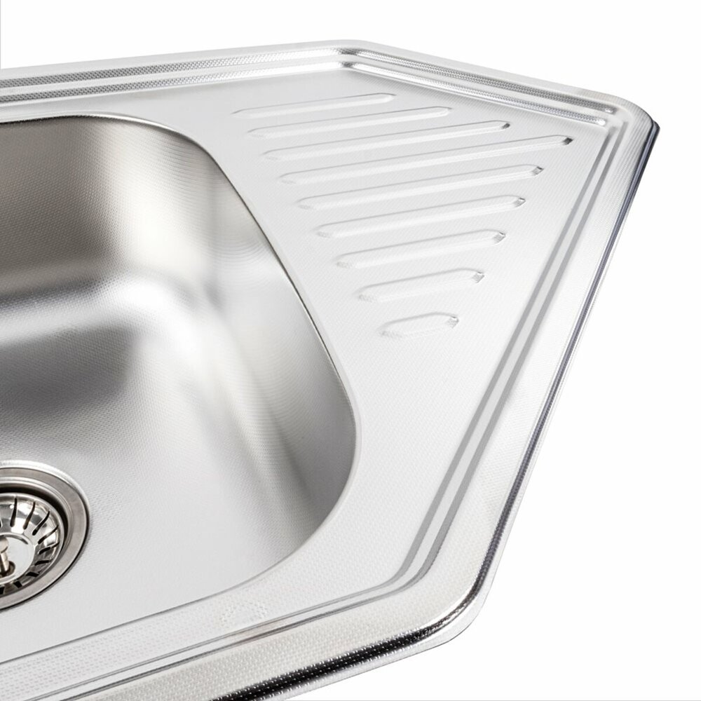 Фото - Кухонна мийка з нержавіючої сталі Platinum 9550В ДЕКОР (0,8/180 мм)