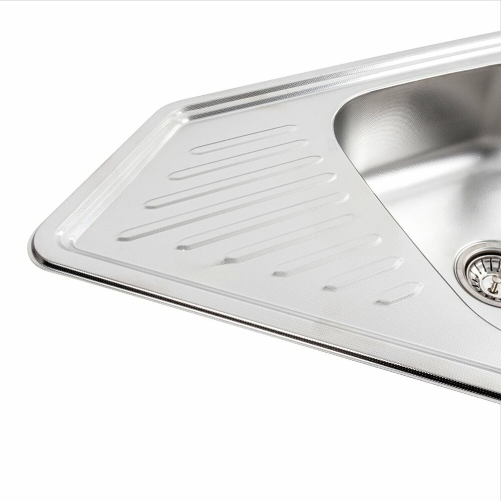 Фото - Кухонна мийка з нержавіючої сталі Platinum 9550В ДЕКОР (0,8/180 мм)