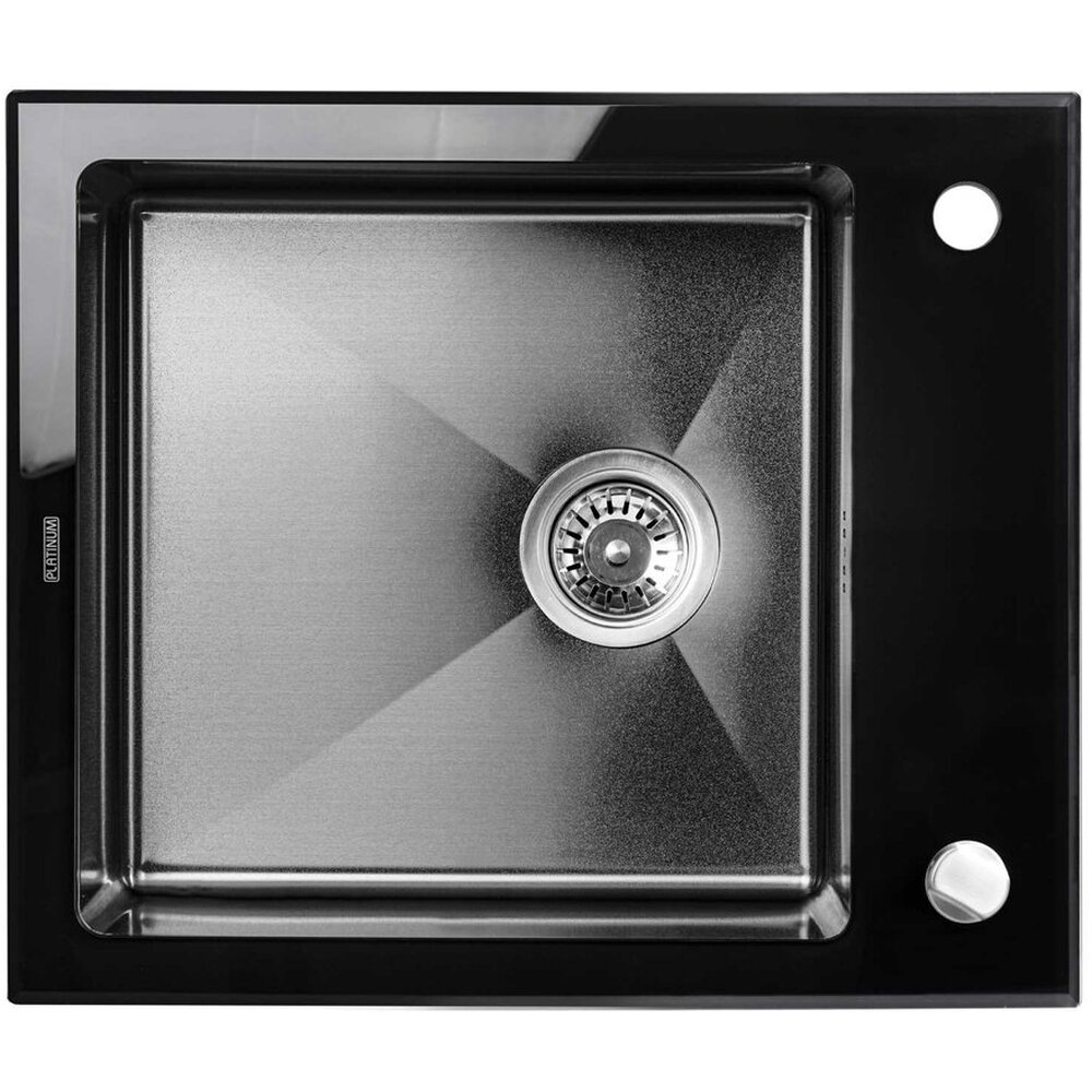 Фото - Кухонна мийка Platinum Handmade PVD BLACK GLASS 600х510х200 мм