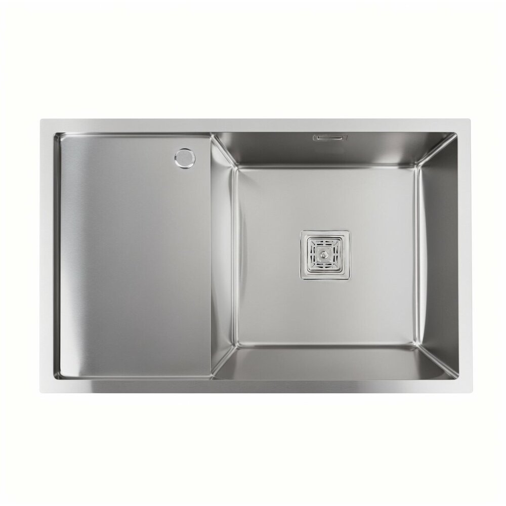 Фото - Кухонна мийка нержавійка Platinum Handmade 78х50 R (один отвір,квадратний сифон, 3,0/1,0 мм)