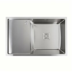 Кухонна мийка нержавійка Platinum Handmade 78х50 R (один отвір,квадратний сифон, 3,0/1,0 мм)