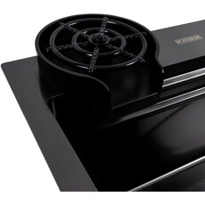 Кухонна мийка PVD чорна CM 75*46A Platinum Handmade "Водоспад"