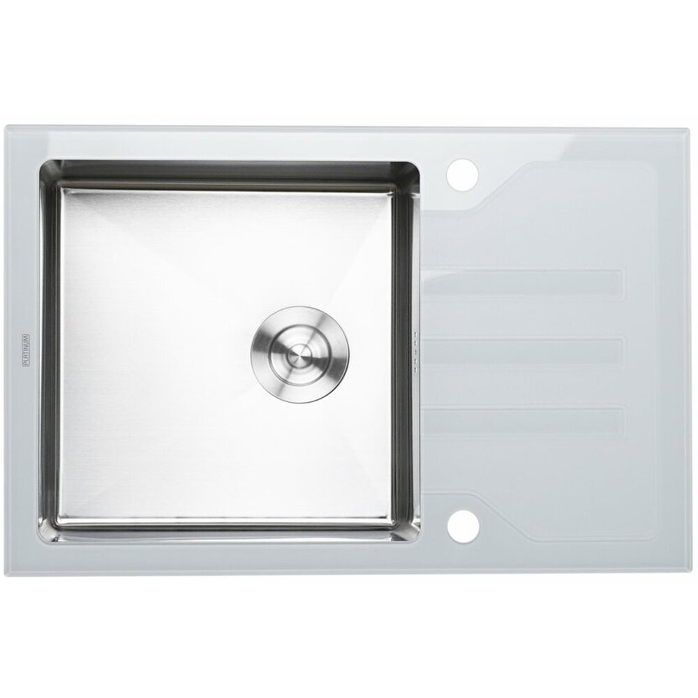 Фото - Кухонна мийка Platinum Handmade WHITE GLASS 780х510х200