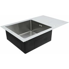 Кухонна мийка Platinum Handmade WHITE GLASS 780х510х200