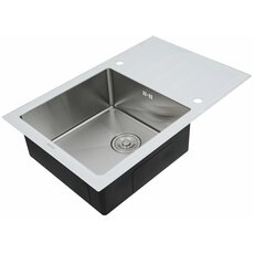 Кухонна мийка Platinum Handmade WHITE GLASS 780х510х200